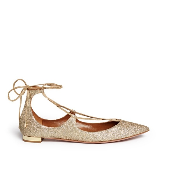 Aquazzura Shoes - Aquazzura Christy Flats Gold